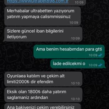 Ultrabet Paramı Geri Göndermiyor