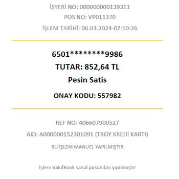 VakıfBank Bilgi Dışı Kredi Kartı Çekim İşlemi Polistanbul