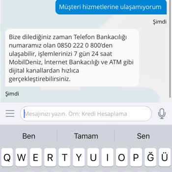 Denizbank Sorumsuzluğu Müşteri Hizmetlerine Bağlanamama