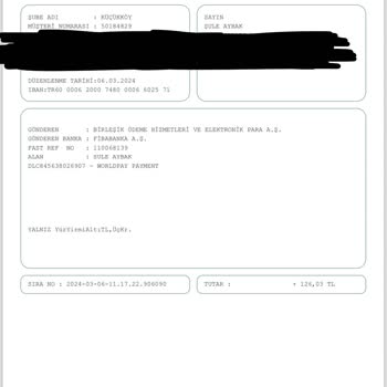 Birleşik Ödeme Hizmetleri Ve Elektronik A. Ş. Bilgim Dışı İşlem