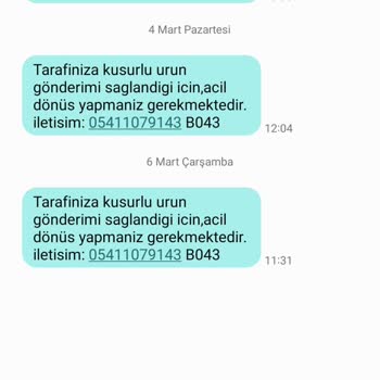 E-ticaret Marka Taklidiyle Dolandırıcılık M. P-- Adı Altında Acil Arayın Mesajı 05411079143