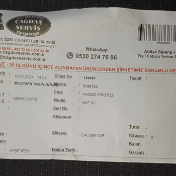 Kumtel Fastfryer Servis Sorunu