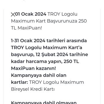 İş Bankası Troy Maximum Kart Kampanyası