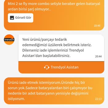 Trendyol Parça Değişimimi Kabul Etmiyor.