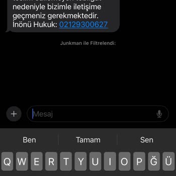 Devlet Kurumları ve STK'lar Adıyla Dolandırıcılık İ̇nönü Hukuk Adına Gelen Mesaj
