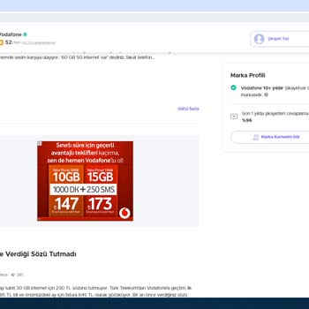 Vodafone İnternet Paketi Geçiş Sürecinde Yaşanan Sorunlar
