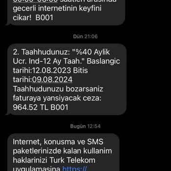 Türk Telekom Cayma Bedelim Yanlış Bildirildi