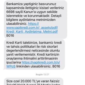 Yapı Kredi Bankası Size Özel Kampanya Diyor Tıklıyorum Red Veriyor Puanım Düştü