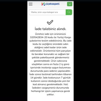 ÇiçekSepeti Ciceksepeti.com Paranızı İade Etmeyecek