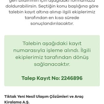 Tiktak Araç Kiralama Bitirme Yapmıyor