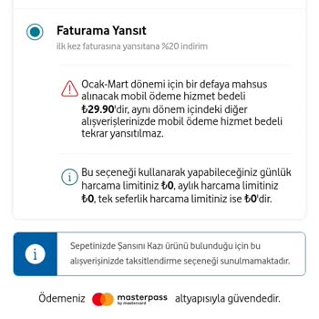 Vodafone Mobil Ödeme Hizmeti