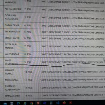 Turkcell Çekilişinden Kazandığım 1000 TL Hediye Çeki İletilmedi.