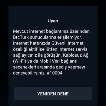BTCTURK Mobil İşlem Yapılamıyor
