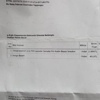 Lacoste Ayakkabının Sıkıntısından Dolayı İade