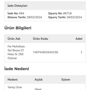 Yantur Ticaret Param İade Edilmedi