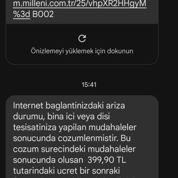 Millenicom Teknik Destek Almamama Rağmen Faturaya Hizmet Ücreti Yansıtılması