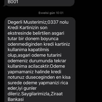 Ziraat Bankası Kartım Hem Nakit Avansa Hem De Kullanıma Kapatıldı