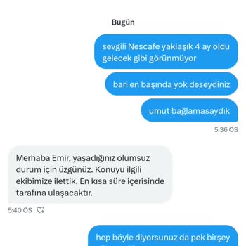Nescafe Çekiliş Ödülümü Alamadım