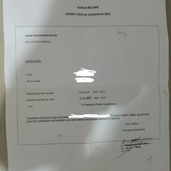 Eskişehir Özel Gürlife Hastanesi Özel Gürlife Hastanesinin Sorumsuzluğu