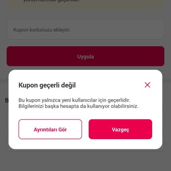 Yemeksepeti Yeni Hesap İndirim Kuponu Uygulanmıyor