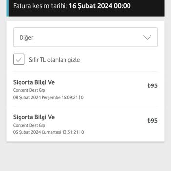 Vodafone Content Dest Grp Haberim Olmadan Para Çekti