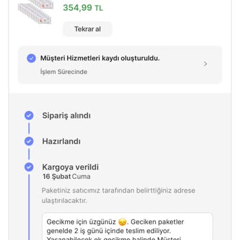 Hepsiburada Üzerinden Ürünüm Ulaşmıyor