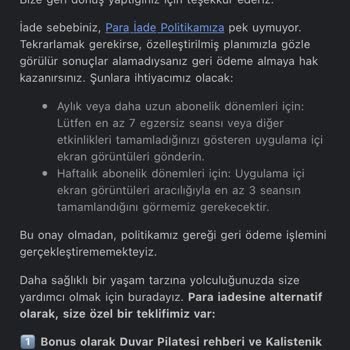Betterme Paramı Geri İstiyorum