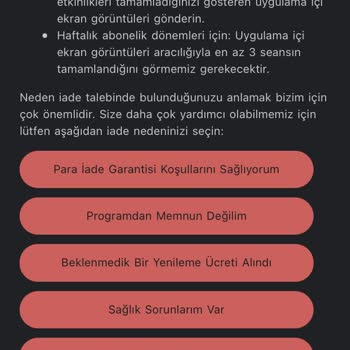 Betterme Paramı Geri İstiyorum