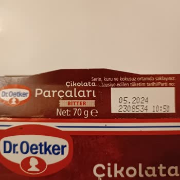 Dr. Oetker Çikolata Parçaları Bozuk Çıktı
