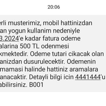 Türk Telekom Yoğun Kullanım Nedeniyle 500 TL Ödeme Çıkardı.