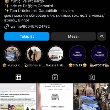 Nam.butik (Instagram) Nam. Butik Müşteri Mağduriyeti