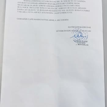 Başakşehir Belediyesine Yol Yapımı Talebi Çevre Düzenlemesi Hk.