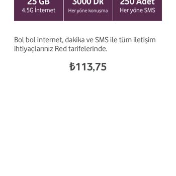Vodafone Biten Tarifeye Yeni Tarife...