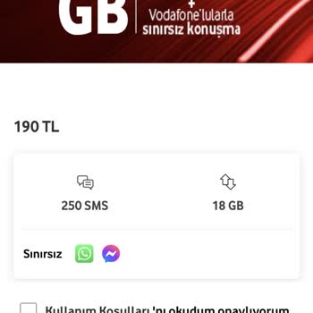 Vodafone Biten Tarifeye Yeni Tarife...