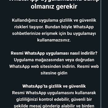WhatsApp Hata Veriyor