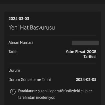 Vodafone Hattımın Aktivasyon İşlemi Olmadı