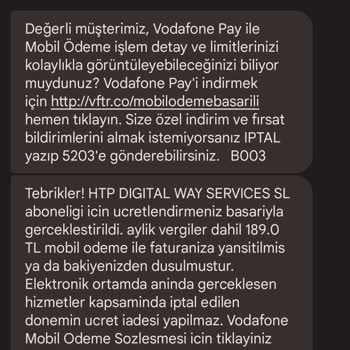 Vodafone İzinsiz Olarak Hattımdan Funny Zone Ödemesi Çekildi
