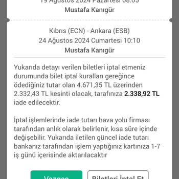 Anadolu Jet Uçak Bileti İptal Kesinti Şikayeti!