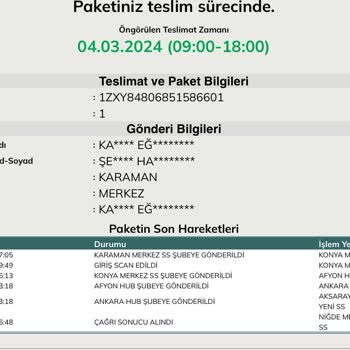 UPS Kargonun Zamanında Teslimat Yapamaması