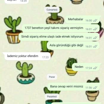 Tesettür Zenn (İnstagram) Muhatap Yok İade