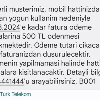Türk Telekom Faturamı Yeni Ödediğim Halde Bana 500 Lira Ödeme Çıkarttı
