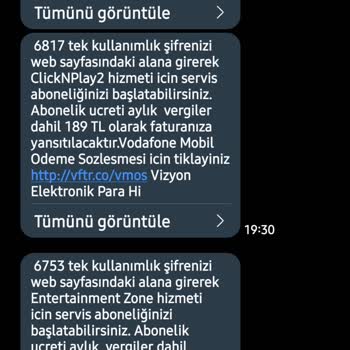 Vodafone Beeplay İznim Olmadan Abonelik Oluşturulması