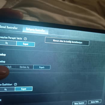 PUBG (Pubgmobile.com) Samsung Galaxy TAB A9 Jiroskop Sorunu