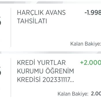 Kredi ve Yurtlar Kurumu Harçlık Avans Tahsilatı