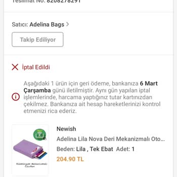 Trendyol Aynı Gün İçinde İptal Edilen Ürünün Para İadesi Yapılmadı