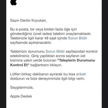 Apple Geri İade Etmiyor.