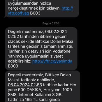 Vodafone Otomatik Paket Alımı