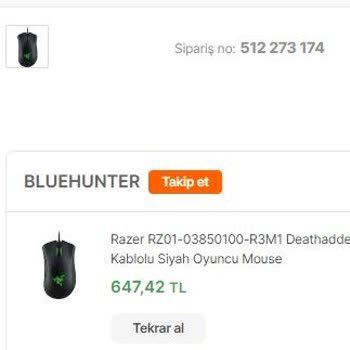 Hepsiburada Sahte Ürün Razer Deathadder Essential