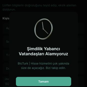 BTCTURK Yabancı Uyruklu Sorunu