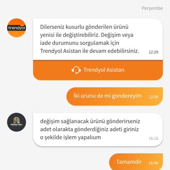 Trendyol Müşteri Hizmetleri Ve Ürün Değişimi